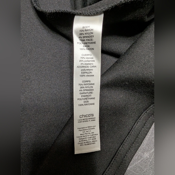 Weekends By Chico's Gwendolen Black Faux Leather Wrist Patch Draped Cardigan L - Picture 5 of 8